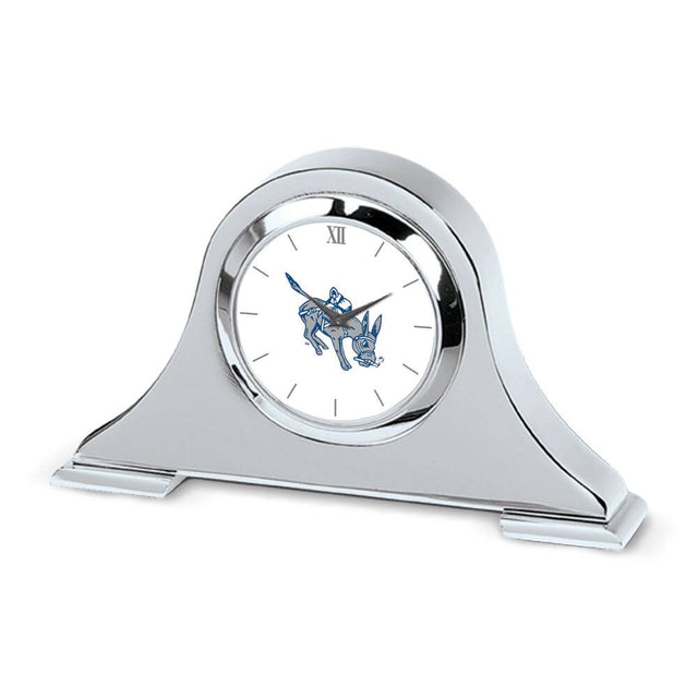 Front. Jardine - Silver Colorado School of Mines Orediggers Logo Napoleon Desk Clock - Silver.