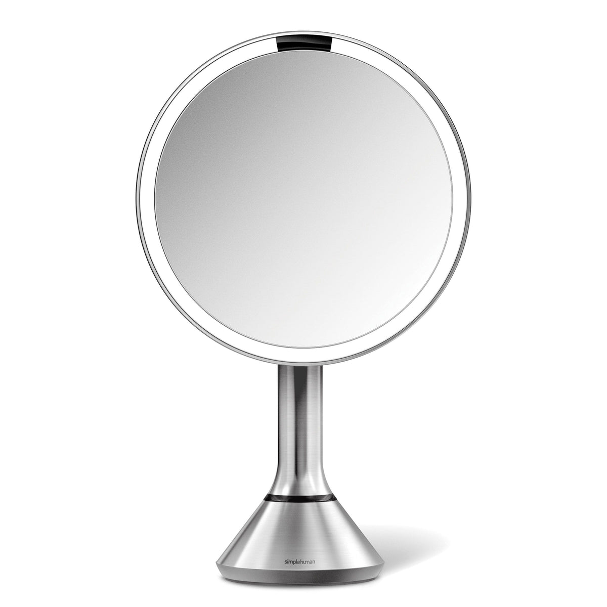 simplehuman - sensor mirror with touch-control brightness and dual light setting, stainless steel - Brushed