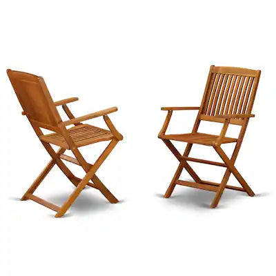 East West Furniture - Wooden Patio Chair Natural Oil