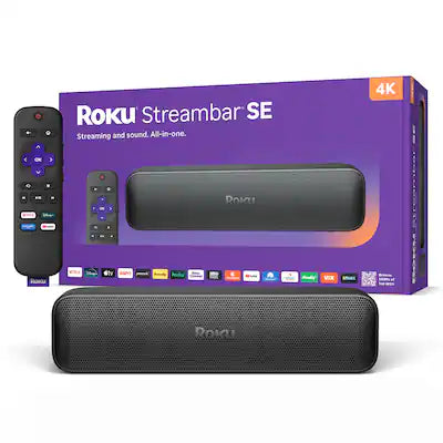 Roku - Streambar SE | 2-in-1 TV Soundbar and 4K HDR Streaming Device, Premium Speakers, & Enhanced Speech Clarity