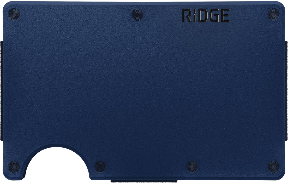 The Ridge Wallet - 2.0 - Aluminum: Cash Strap - Dark Harbor