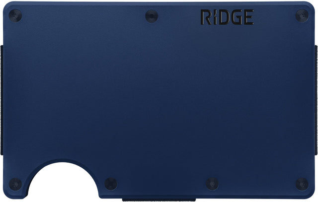 Front. The Ridge Wallet - The Ridge Wallet 2.0 - Aluminum: Cash Strap - Dark Harbor.