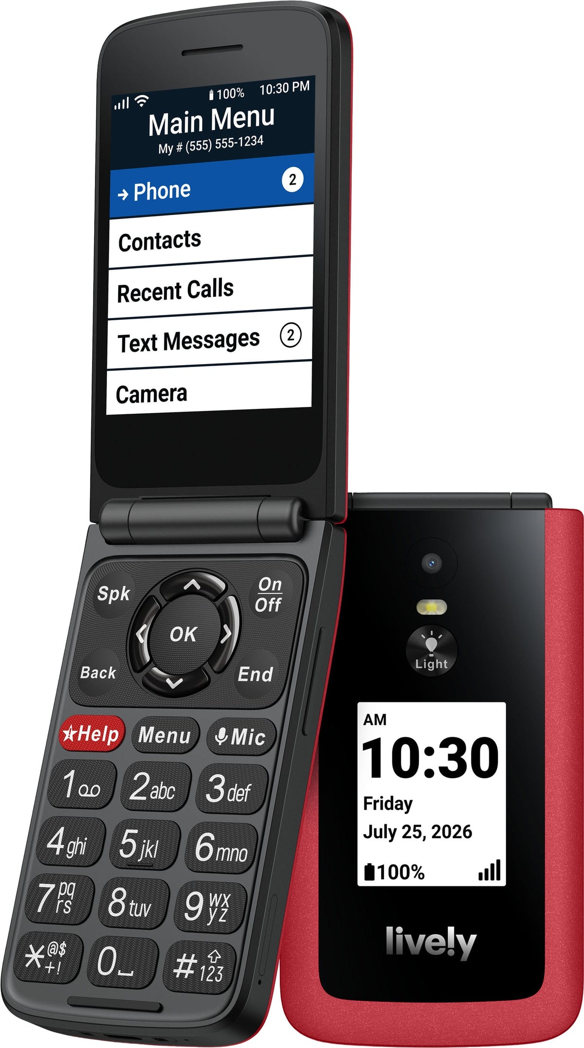 Lively® - Jitterbug Flip3 Easy Prepaid Cell Phone - Red