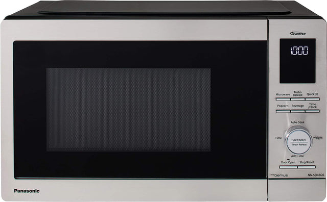 INVERTER IU-UU Turbo Microwave Defrost Quick 30 Time Popcorn Beverage /Clock Auto Cook Time Start/Select Weight Sensor Reheat Add time Door Open Stop/Reset T Genius NN-SD46QS Panasonic