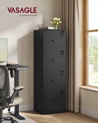 Songmics Home - 4-Drawer Vertical File Cabinet, Filing Cabinet for Home Office, Printer Stand, with 4 Lockable Drawers