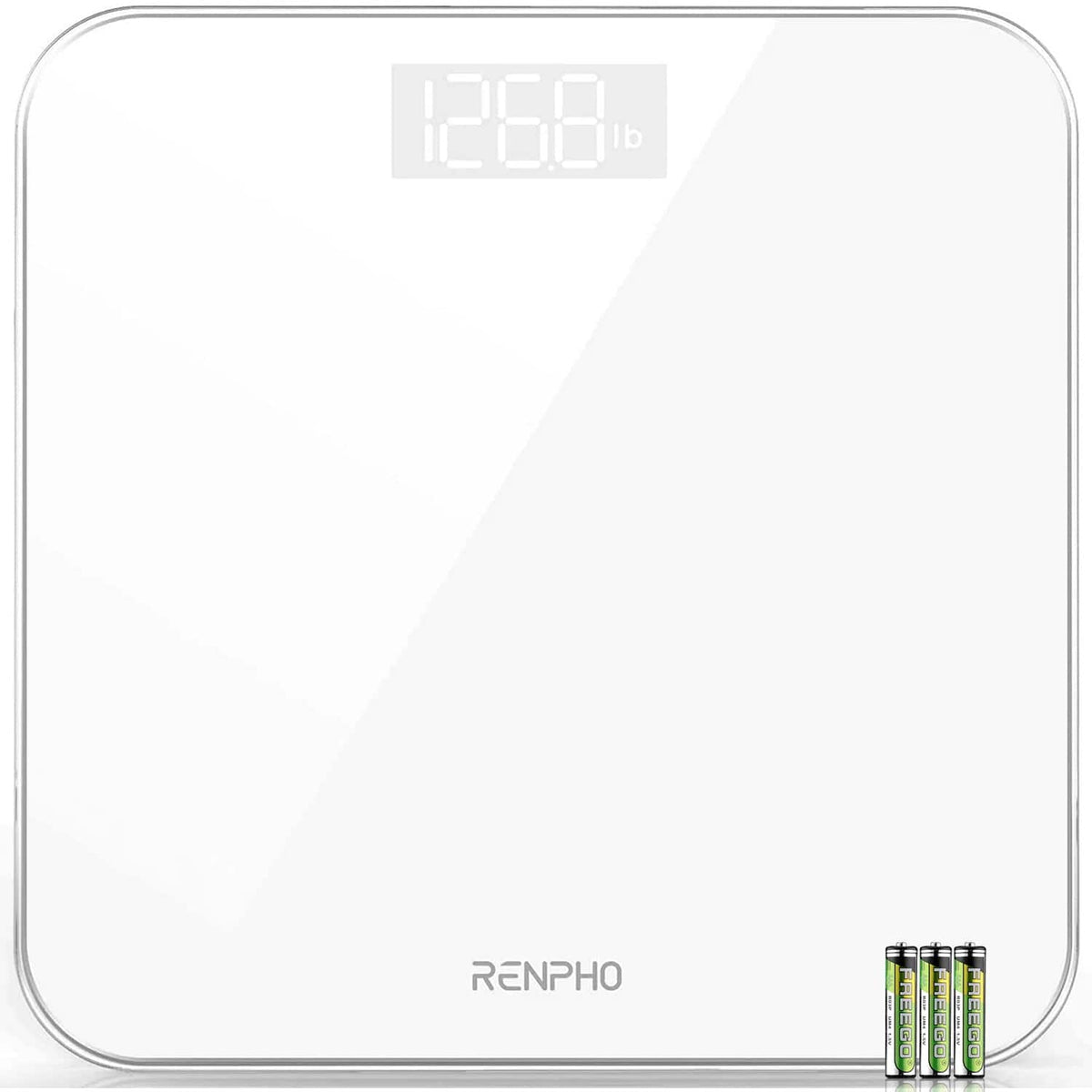 Renpho - Highly Accurate Digital Body Weight Scale, Digital Bathroom Scale with Lighted LED Display, 400 lb - White