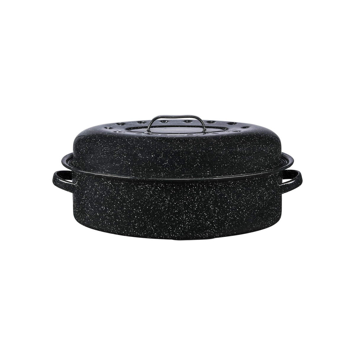 Granite Ware - 18-Inch Covered Oval Roaster - Speckled Black