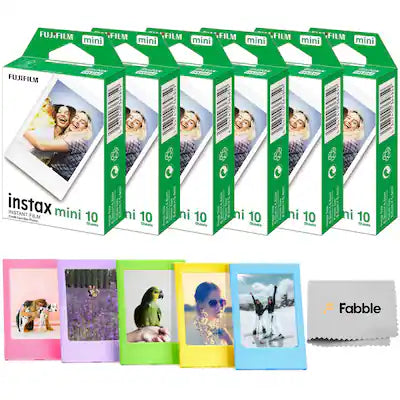 Fujifilm - Instax Mini Instant Film Value Pack - 60 Photos Bundle with Plastic Photo Frame for Mini Film Assorted Colors