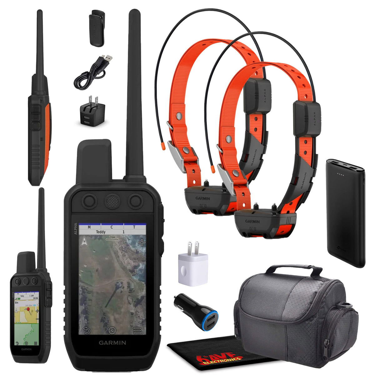 Garmin - Alpha 300 Bundle with 2 Alpha TT25 GPS Dog Collars - Black