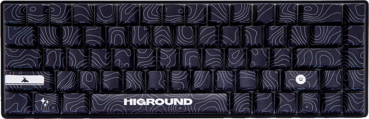 Higround - Basecamp 65 65% Wired Mechanical Lubed White Flame Linear Switch Gaming Keyboard with RGB Backlighting - Black Ice