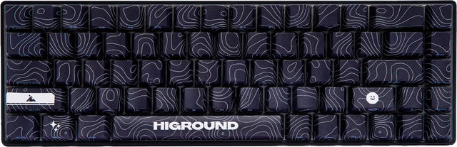 Front. Higround - Basecamp 65 65% Wired Mechanical Lubed White Flame Linear Switch Gaming Keyboard with RGB Backlighting - Black Ice.