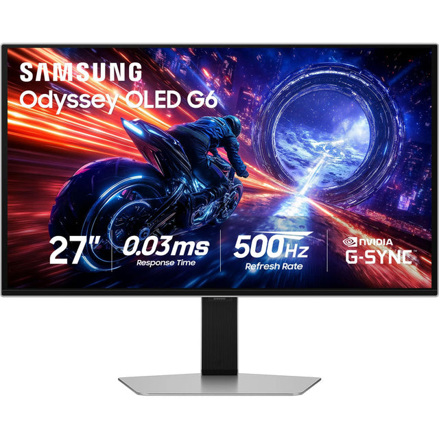 SAMSUNG Odyssey OLED G6, 27", 0.03ms Response Time, 500Hz Refresh Rate, NVIDIA G-SYNC