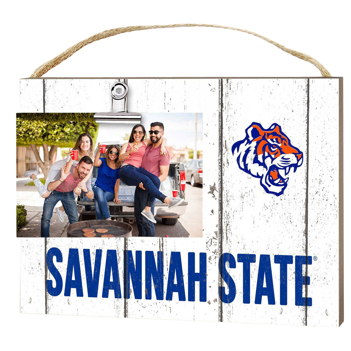 Jardine - Savannah State Tigers 8" x 10" Weathered Clip It Frame - White