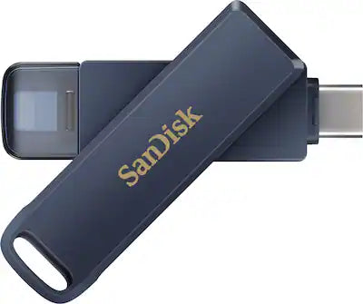 SANDISK - 256GB USB Flash Drive for iPhone Lightning and USB Type-C Metallic Sky