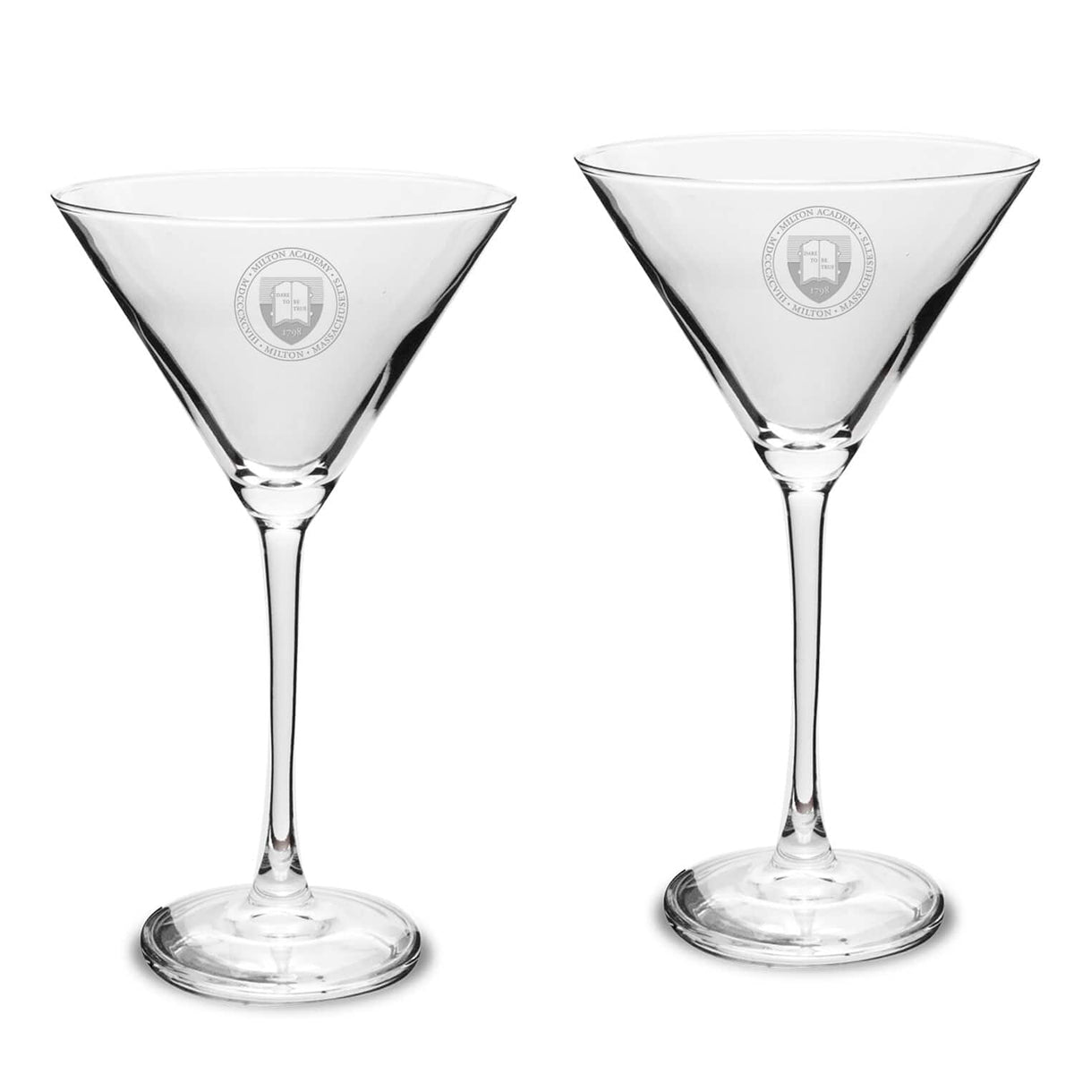 Jardine - Milton Academy Mustangs Two-Piece Traditional 10oz. Martini Glass Set - Multicolor