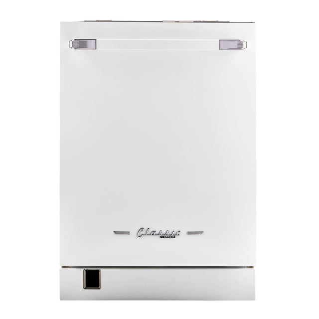 Front. Unique Appliances - 24" Classic Retro Panel Ready Top Control Dishwasher, 42 dBa - Marshmallow White.