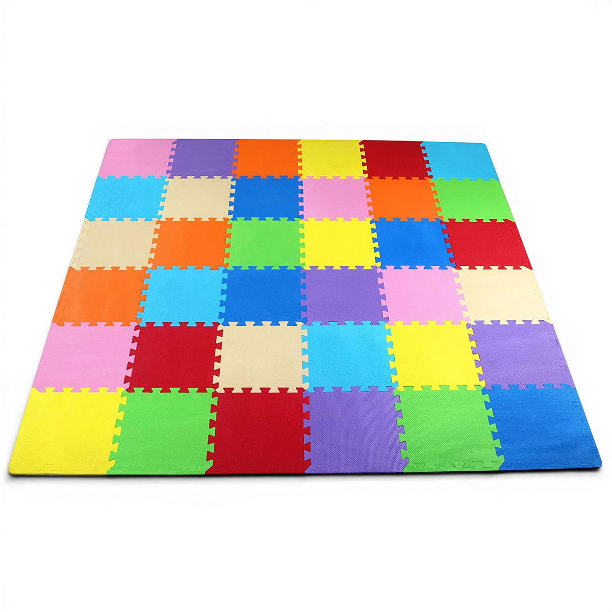 BalanceFrom Fitness - BalanceFrom 9 Color Thick Interlocking Puzzle Foam Exercise Play Mats, 36 Sq Ft - Multicolor