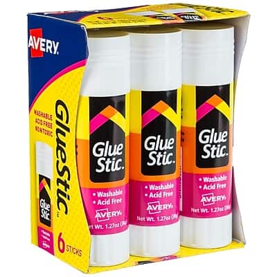 Avery - Glue Stic Glue Sticks, 6/Pack - White