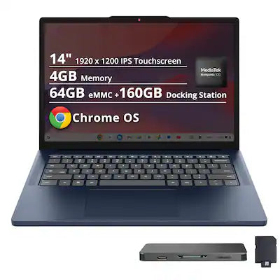 Lenovo - IdeaPad Slim 3 Chromebook - 14" 2K Touchscreen Laptop - MediaTek Kompanio 540 2025 - 4GB Memory - 64GB eMMC