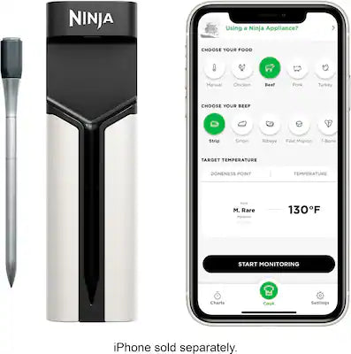 Ninja - ProChef Wireless Thermometer Indoor & Outdoor, 700◦F, extended battery life, long range connection, waterproof