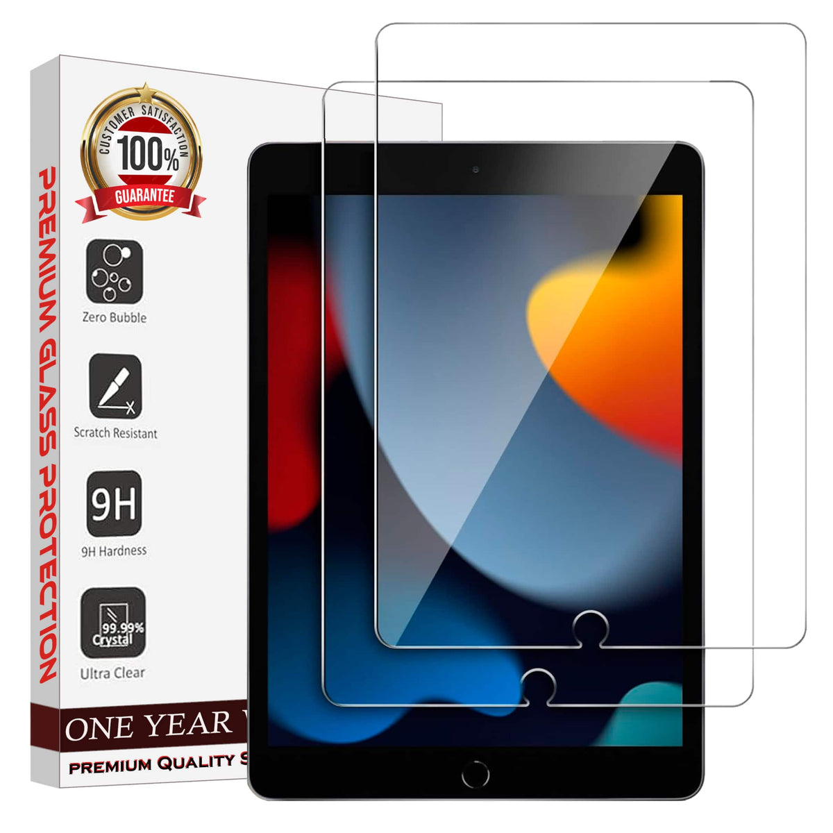 Entronix - Premium Screen Protector for iPad 10.2" (9/8/7th Gen) - 2-Pack - Clear