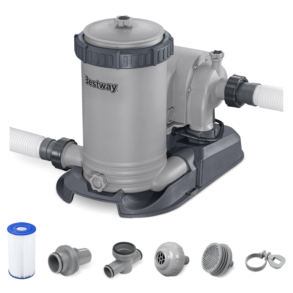 Bestway - 2,500 Gallon Filter Pump Set for Above Ground Outdoor Swimming Pools - Gray