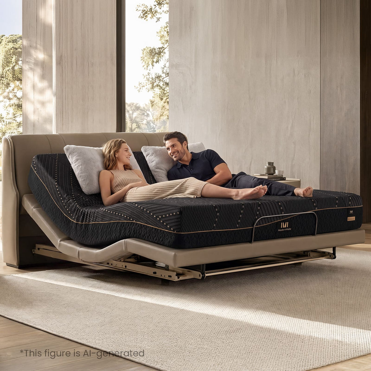 ModernMate - 14" Cooling Gel Memory Foam Mattress Medium Firm Mattress with Ice-Tech Cover Mattress In a Box - Black