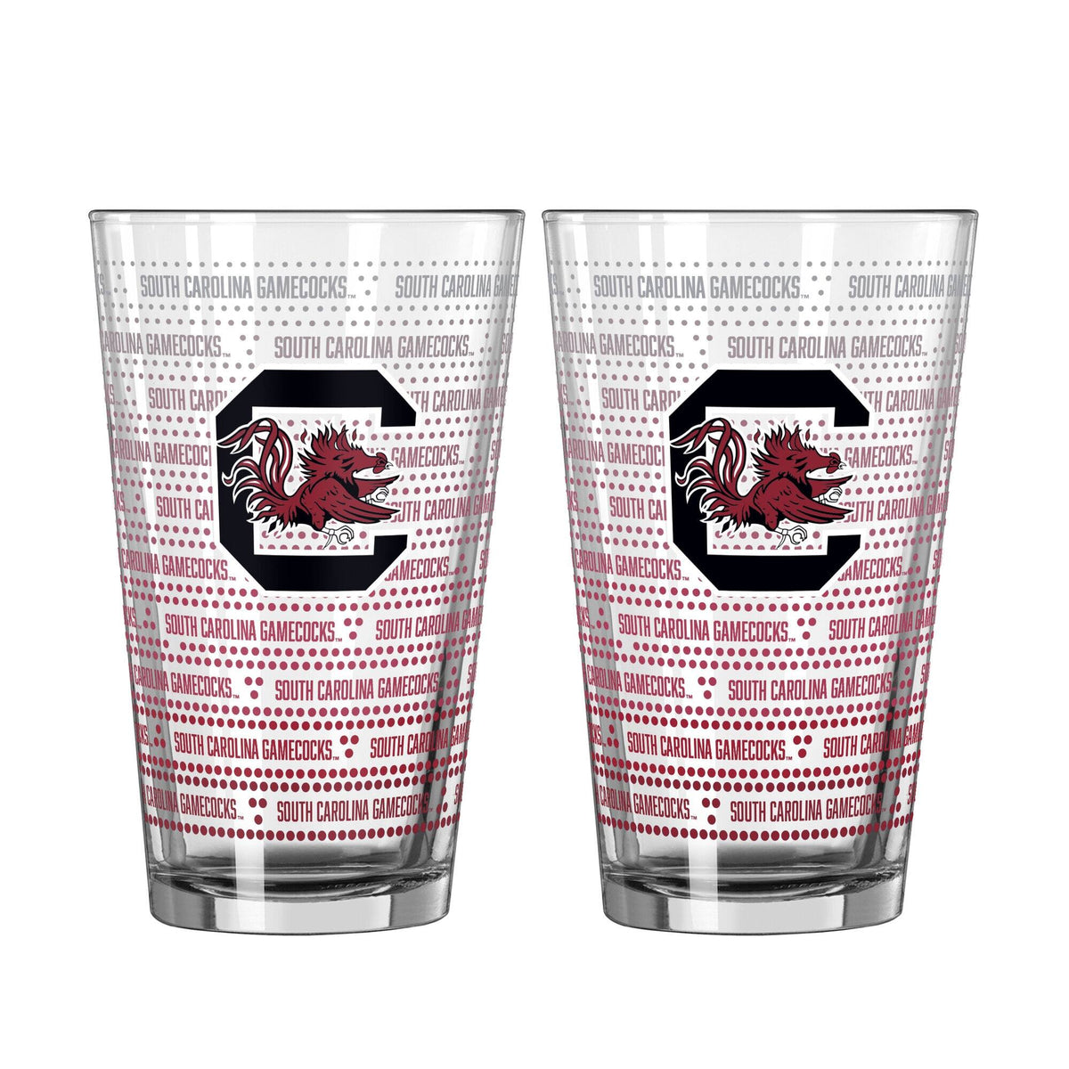 Logo Brands - South Carolina Gamecocks Two-Pack Chant Fade 16oz. Pint Glass Set - Multicolor
