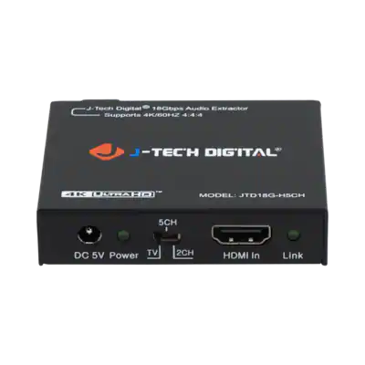 J-Tech Digital - 4K 60Hz HDMI Audio Extractor with Optical and 3.5mm Outputs