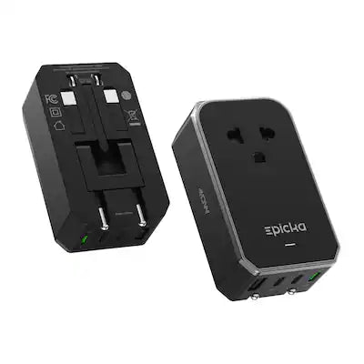 Epicka - Universal Travel Adapter with USB Ports, International Power Adapter for US EU UK AU, Multi-Port Fast Charging