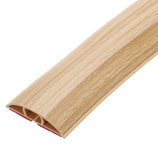 Front. Unique Bargains - 10ft Floor Cord Cover, Self Adhesive Cord Hider 0.47" W x 0.3" H for Cable Management Cable Protector - Beige Wood.