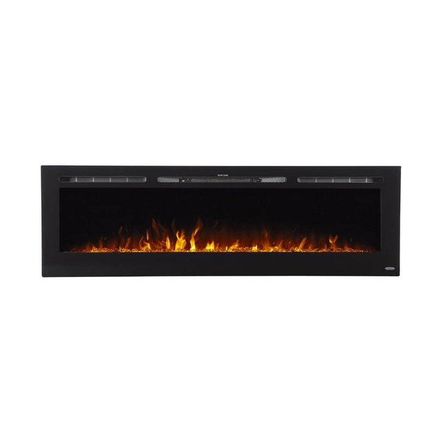Front. Touchstone Home Products - 72 in. Wall Mounted Recessed Sideline Smart Electric Fireplace 1500W - Black.
