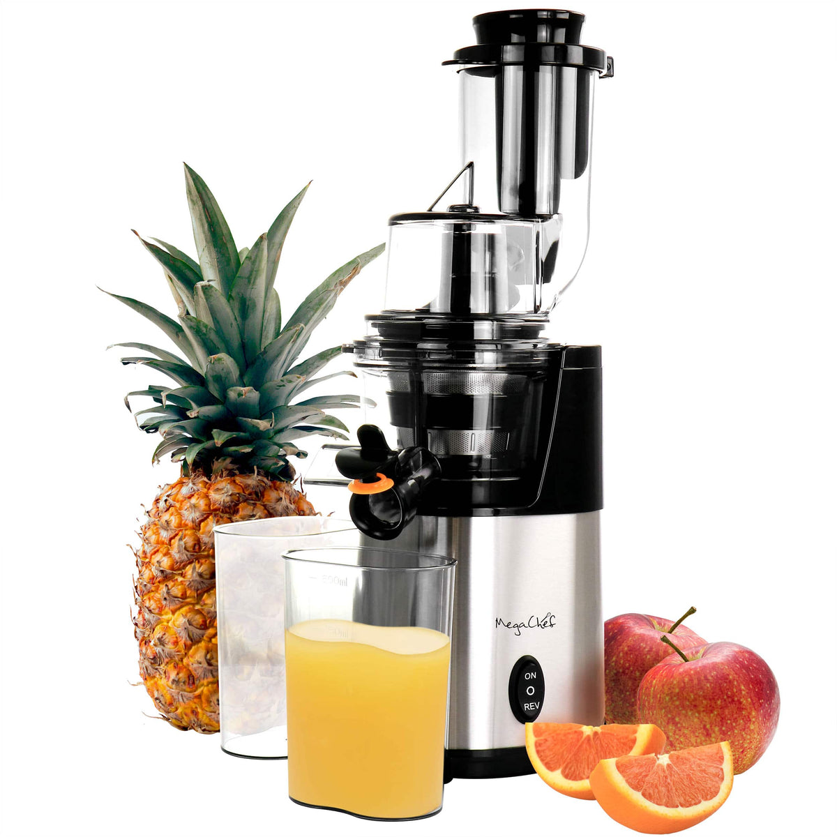 MegaChef - Pro Stainless Steel Slow Juicer - Silver