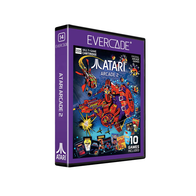 14 EVERCADE MULTI-GAME EVERCADE CARTRIDGE ORIGINAL ATARI ARCADE 2 ATARI ARCADE 2 a ATARI URANY: - 5R stea n EST 10 GAMES INCLUDED
