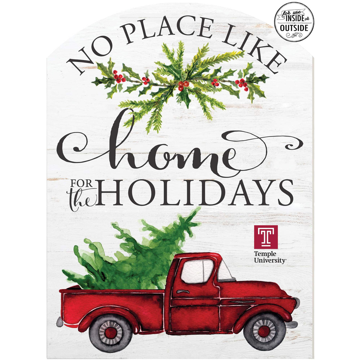 Jardine - Temple Owls 16'' x 22'' Holiday Marquee Sign - White
