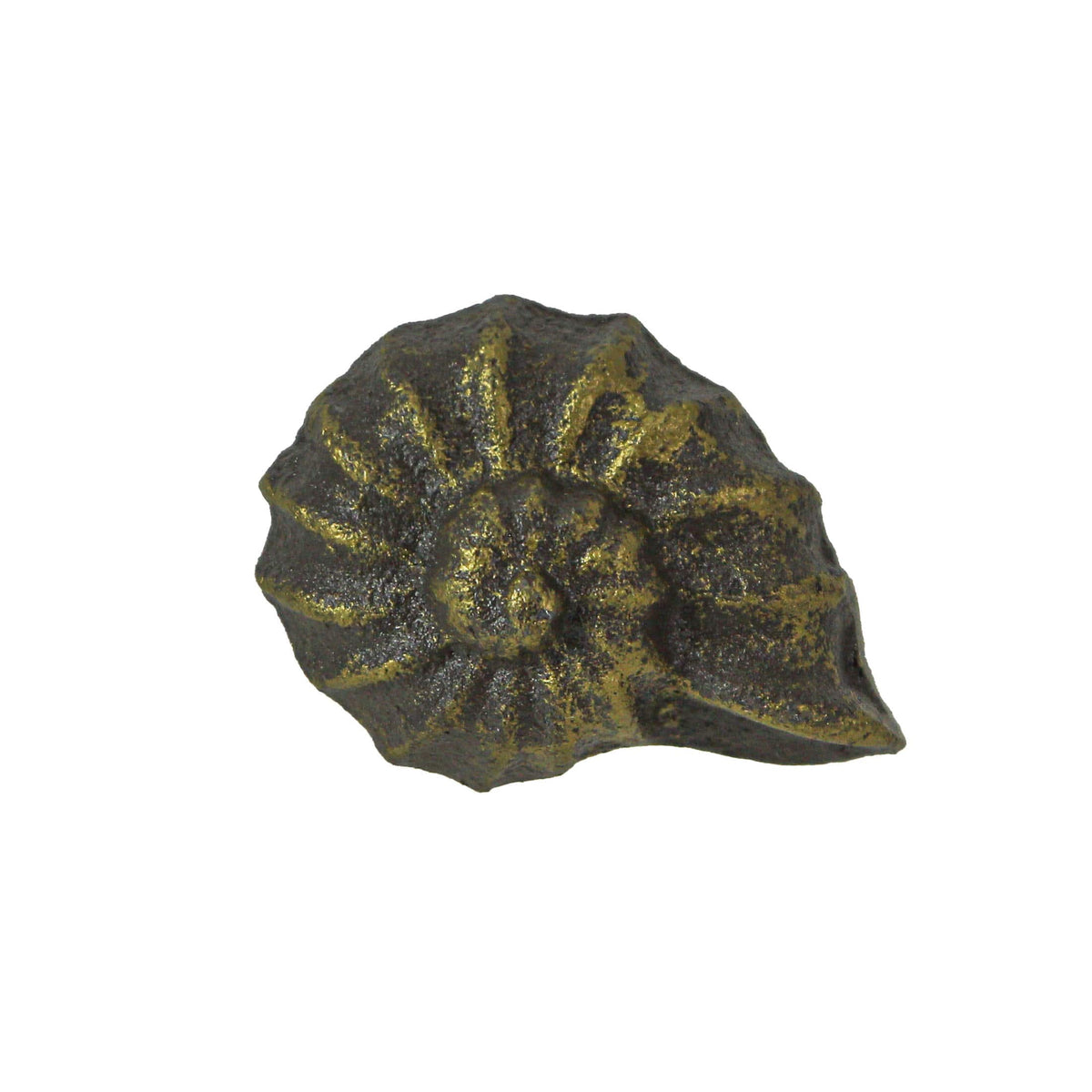 Zeckos - Cast Iron Nautilus Shell Drawer Pull Decorative Cabinet Knobs Set of 6 - Bronze