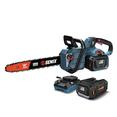 SENIX - X6 60V Max* 16" Cordless Chainsaw, Brushless (4.0 Ah Battery & Charger Included)