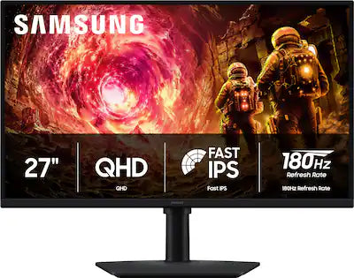 Samsung - 27" Odyssey G5 (G50F) QHD Fast IPS 180Hz 1ms G-Sync & FreeSync Compatible Gaming Monitor (DisplayPort, HDMI)