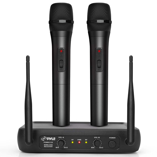 PYLE  
PDW-2135  
WIRELESS RECEIVER  

VOL-A  
MIN MAX  

RF  
MIN MAX  

WR  
MIN MAX  

VOL-B  
MIN MAX  

POWER