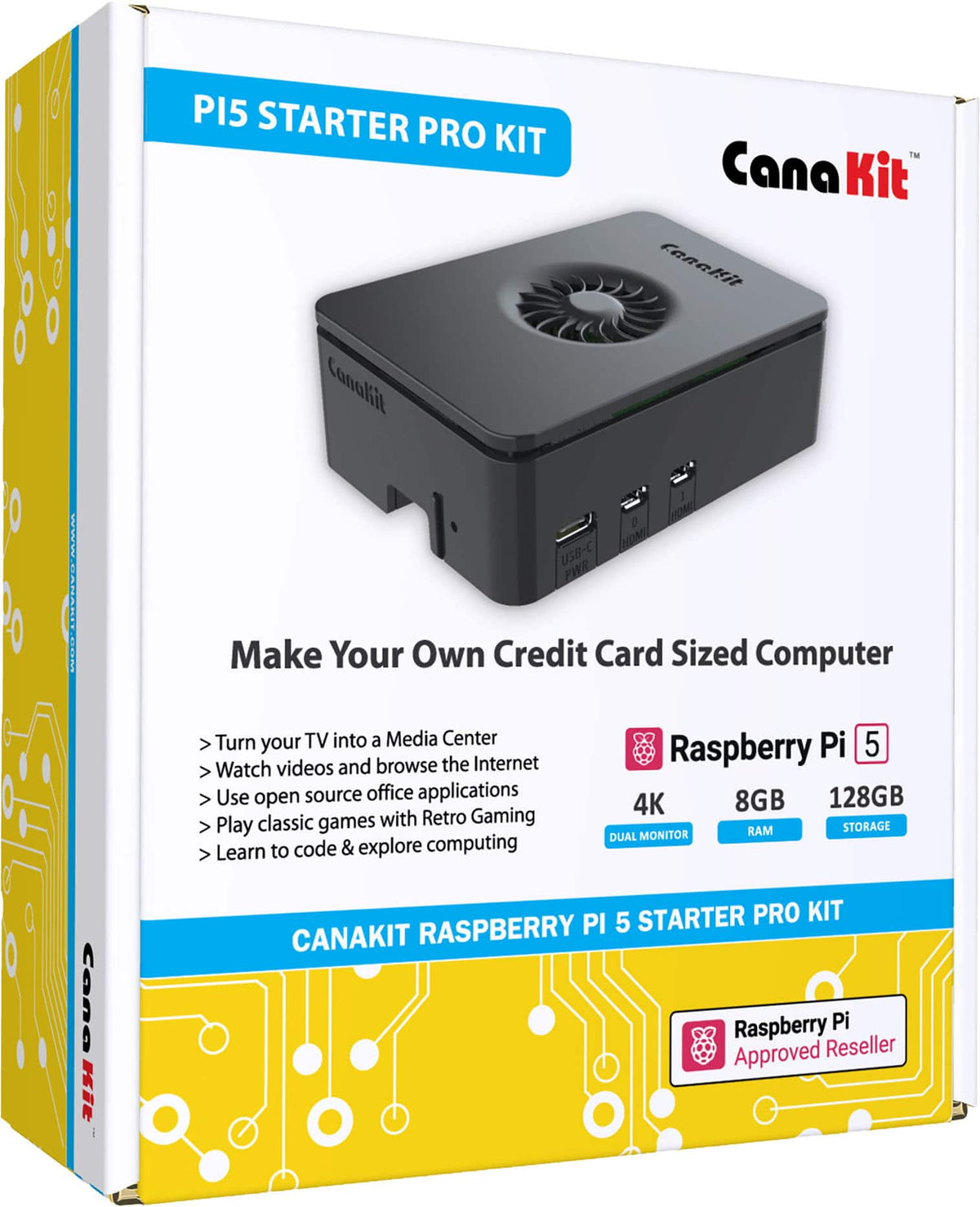 CanaKit - Raspberry Pi 5 Starter Kit - Turbine (8GB) - Black