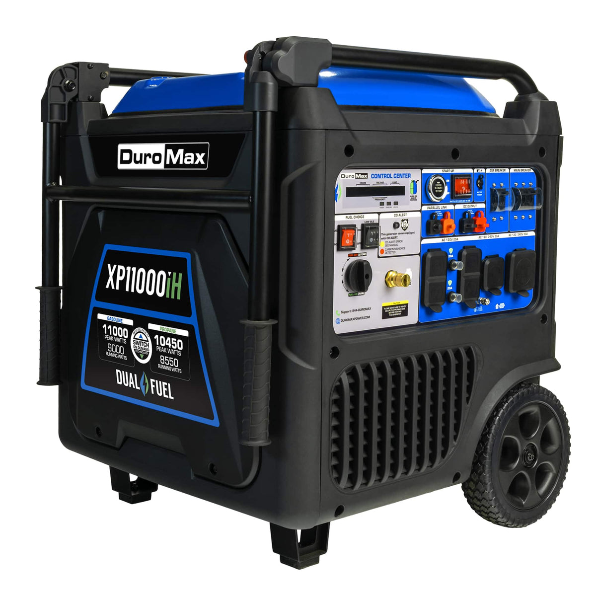 DuroMax - XP11000iH 11,000 Watt Portable Dual Fuel Inverter Generator - Quiet, Low THD - Blue