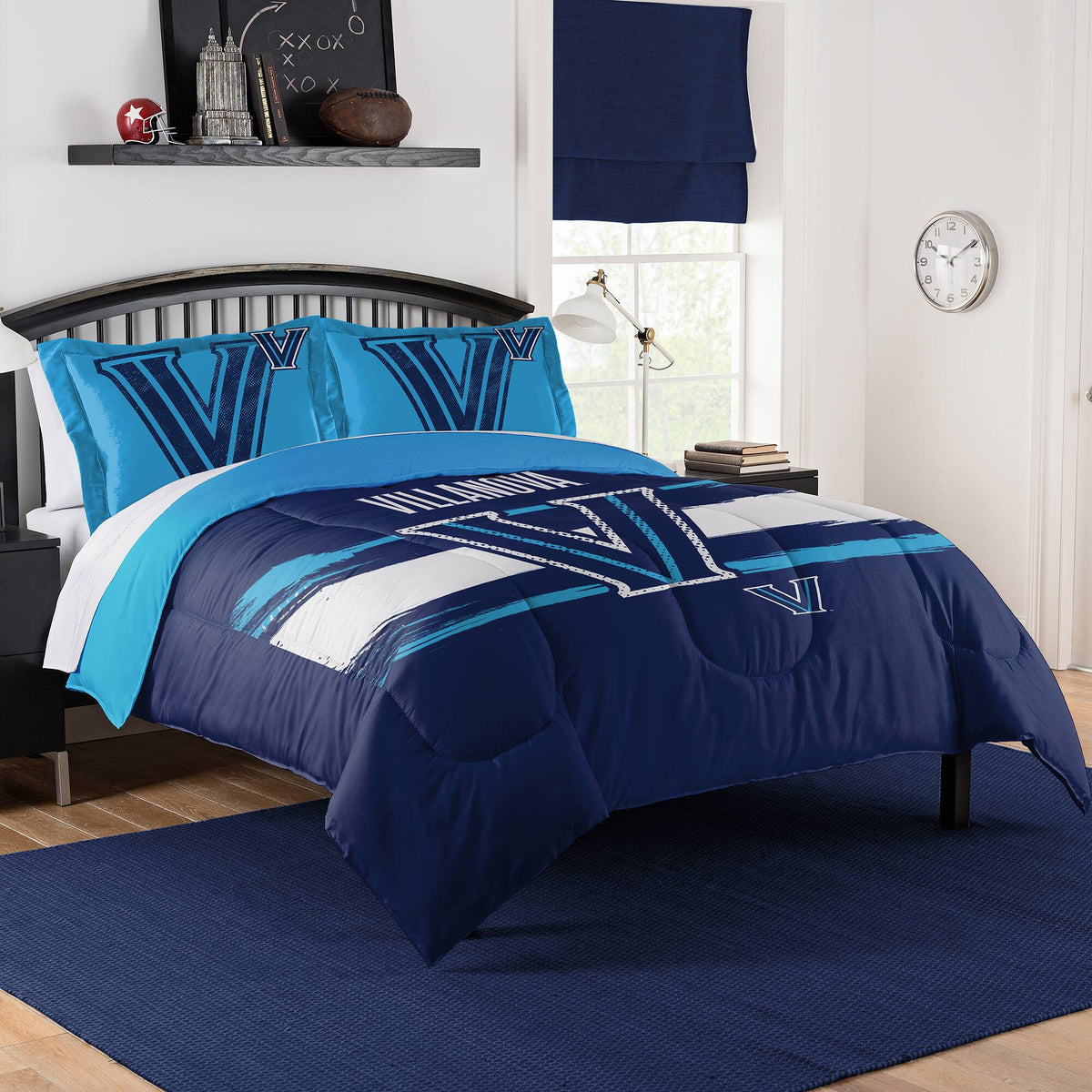 Sweet Home Collection - NCAA Villanova Wildcats Comforter & Sham Set- Full/Queen - Multicolored