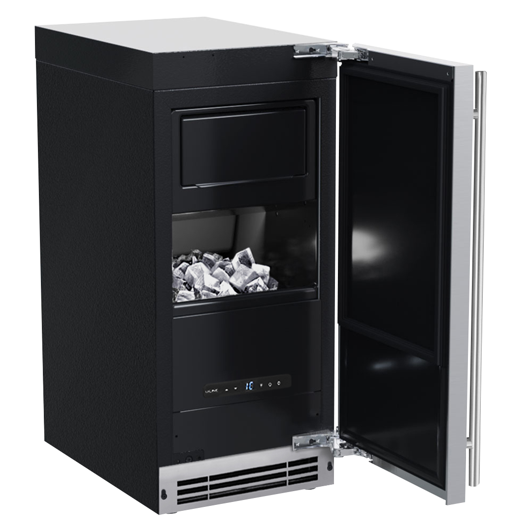 U-Line - Craft Clear Ice Machine 15" Pump Reversible Hinge Stainless Solid Door with BrightShield - Stainless Steel