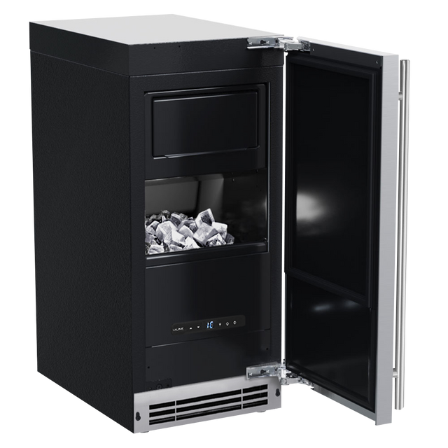 Front. U-Line - Craft Clear Ice Machine 15" Pump Reversible Hinge Stainless Solid Door with BrightShield - Stainless.