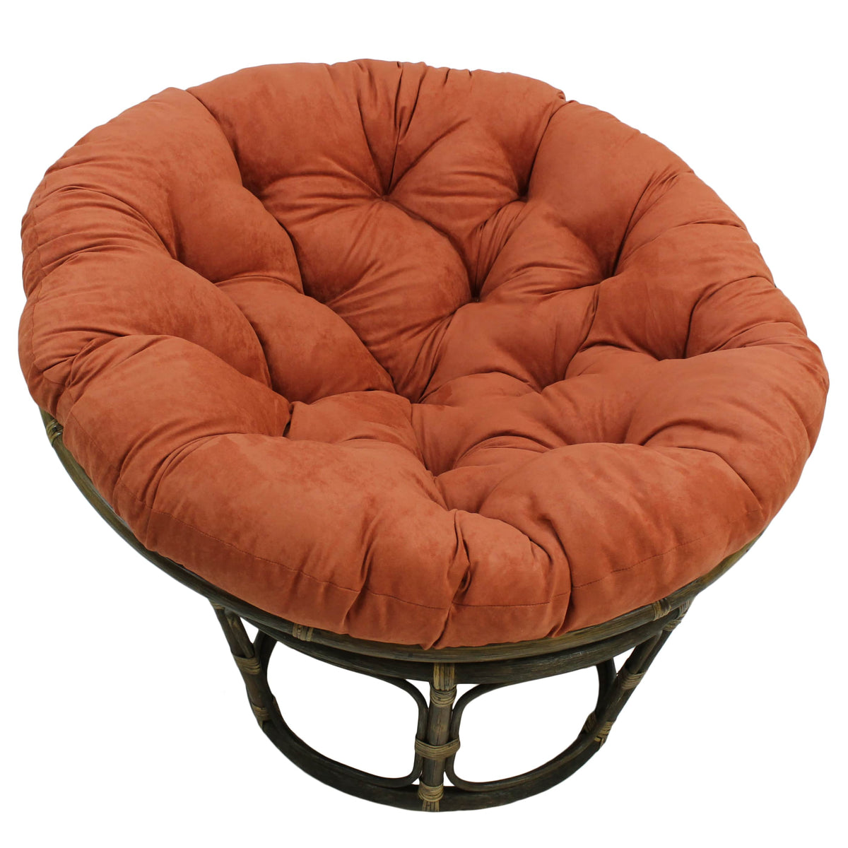 Blazing Needles - 44-inch Solid Micro Suede Papasan Cushion (Fits 42-inch Papasan Frame) - Spice