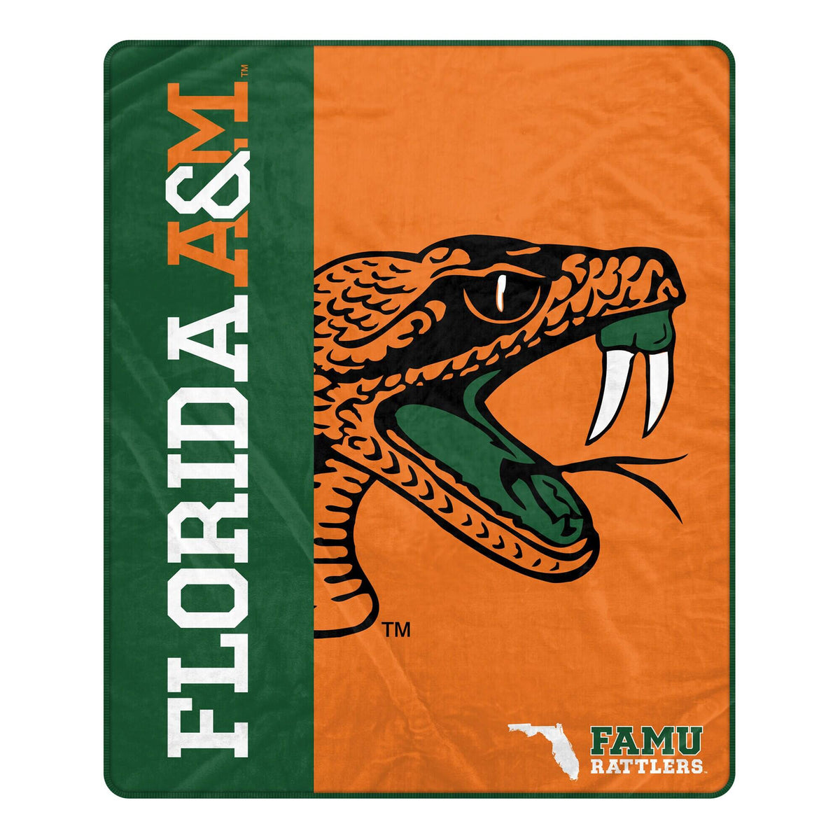 Pegasus - Florida A&M Rattlers 50" x 60" Endzone Ultra Soft Throw Blanket - Multicolor
