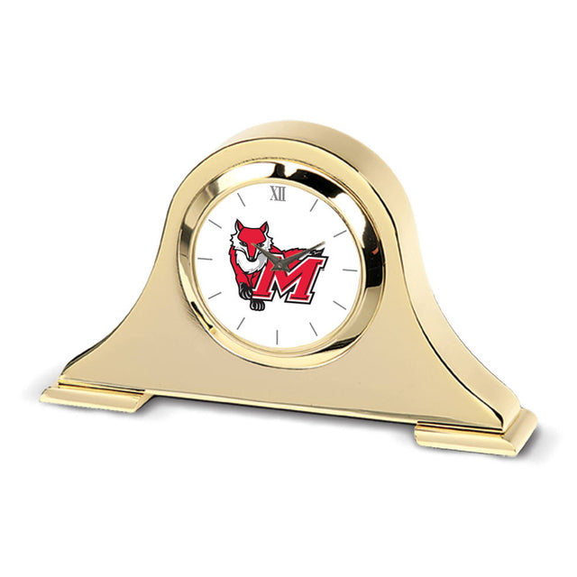 Front. Jardine - Gold Marist Red Foxes Team Logo Napoleon Desk Clock - Gold.