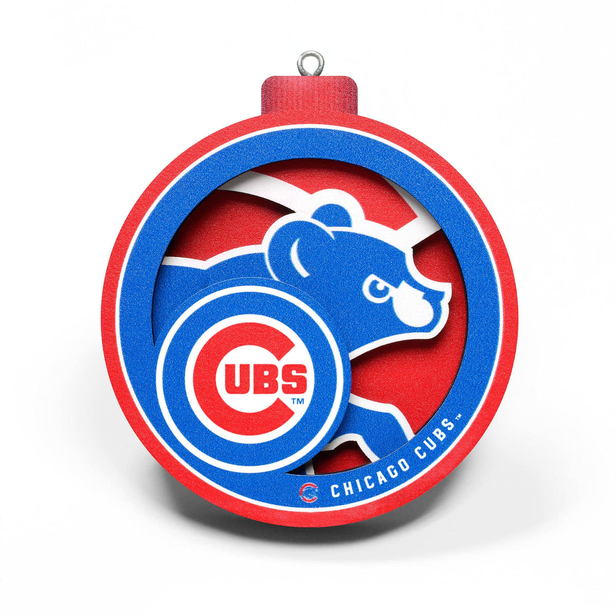 YouTheFan - Chicago Cubs 3D Logo Series Ornament - Multicolor