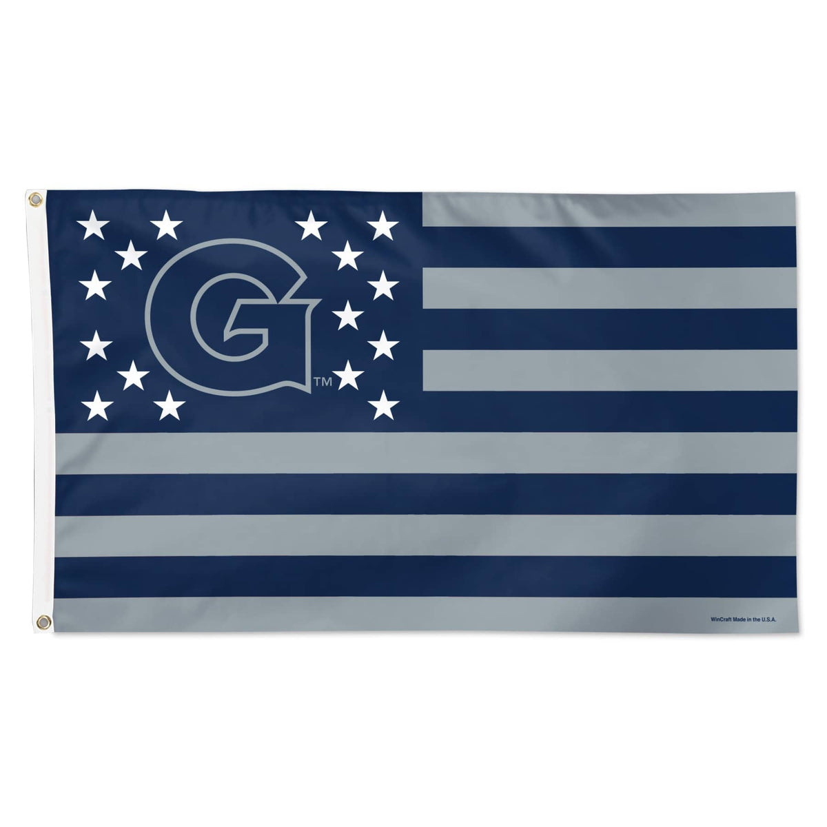 WinCraft - Georgetown Hoyas 3' x 5' Single-Sided Deluxe Patriotic Stars & Stripes Flag - Multicolor