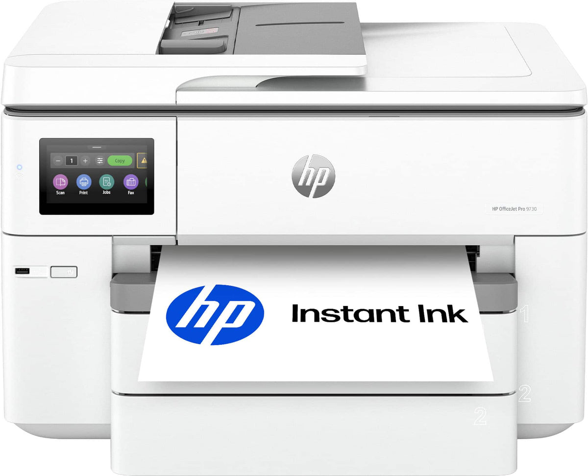 HP - OfficeJet Pro 9730 Wireless Wide Format All-in-One Inkjet Printer, Scanner, Copier, AI-Enabled with 3 Mos of Instant Ink - White